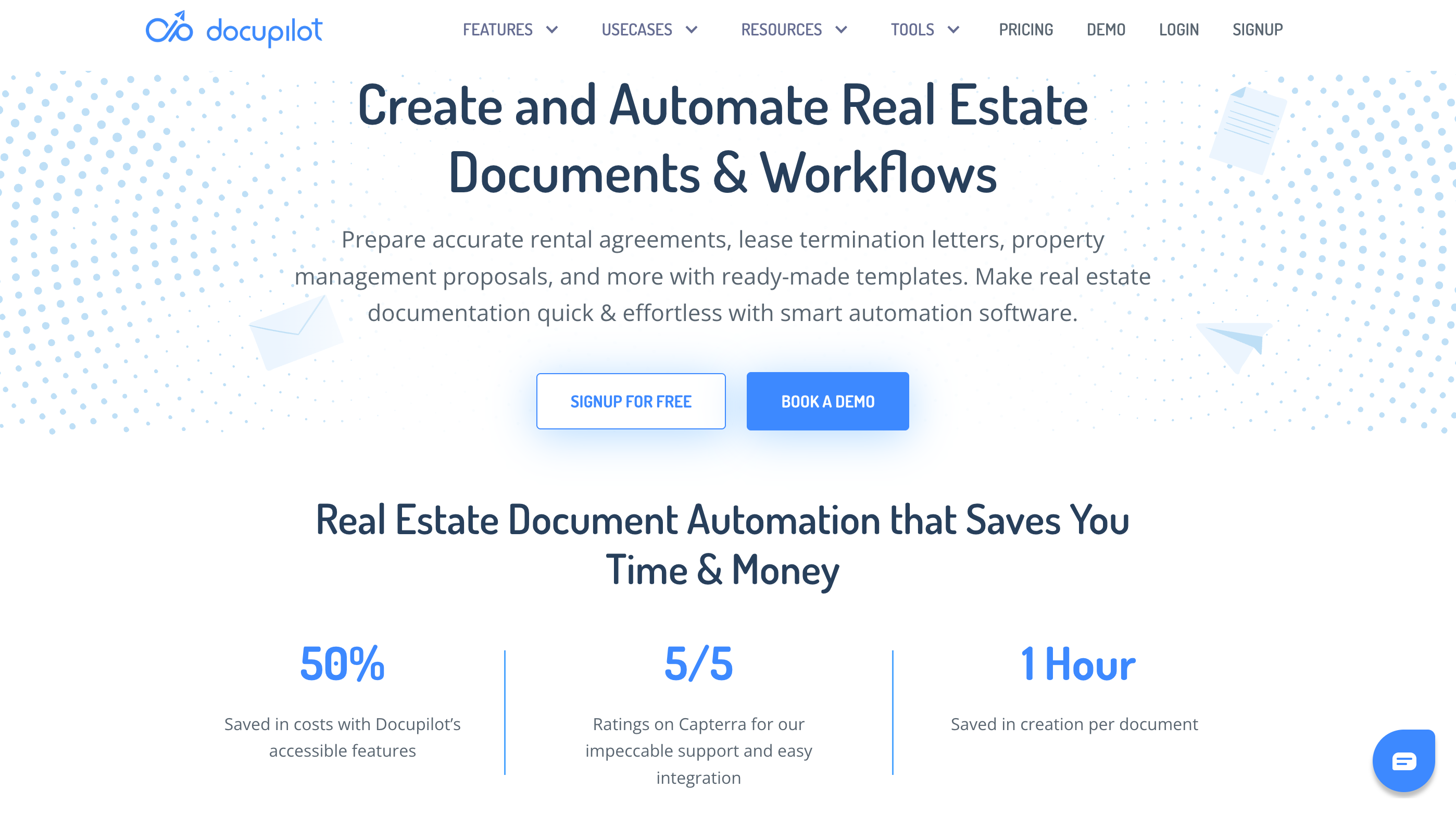 Docupilot real estate document automation page