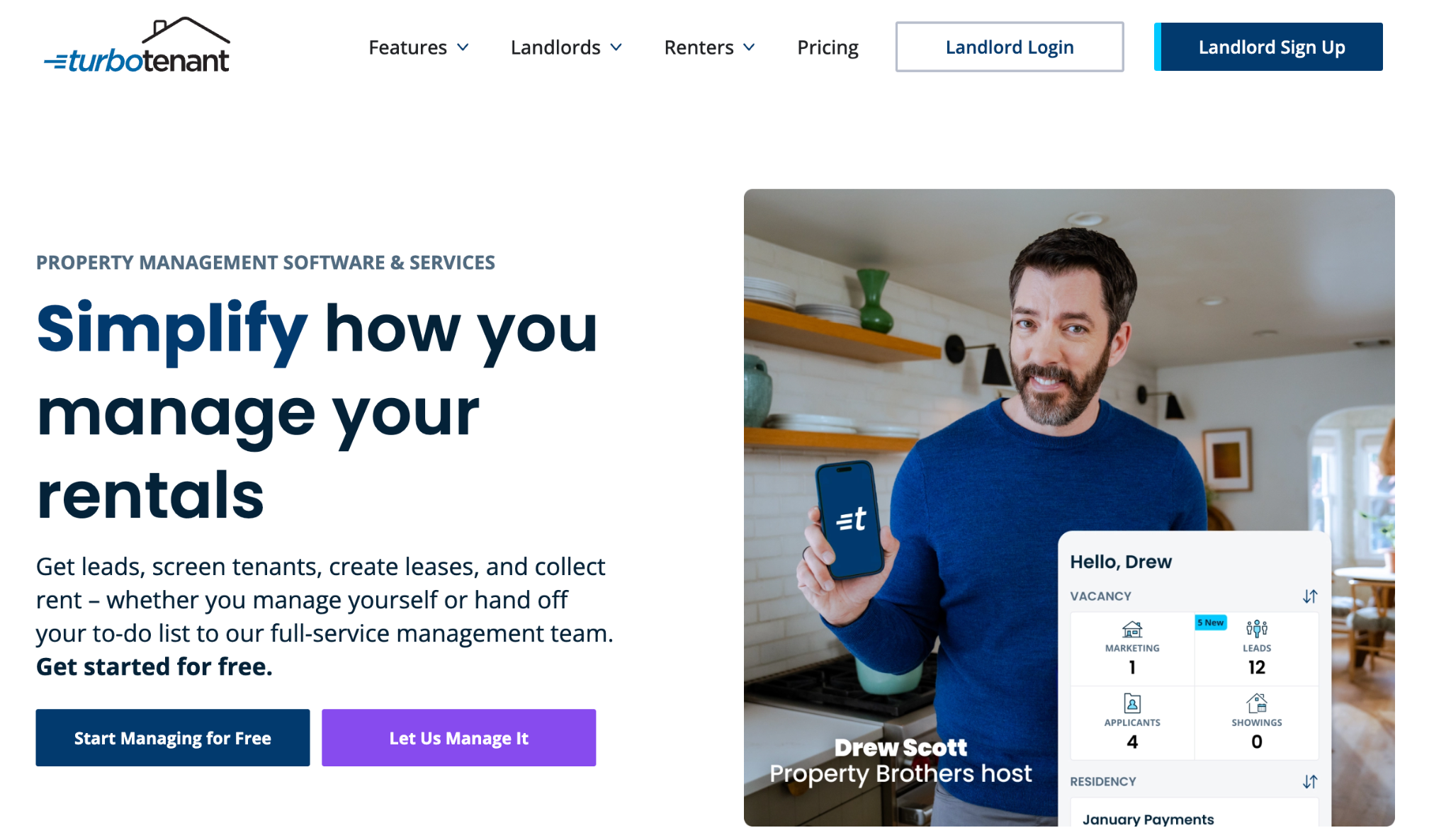 TurboTenant homepage