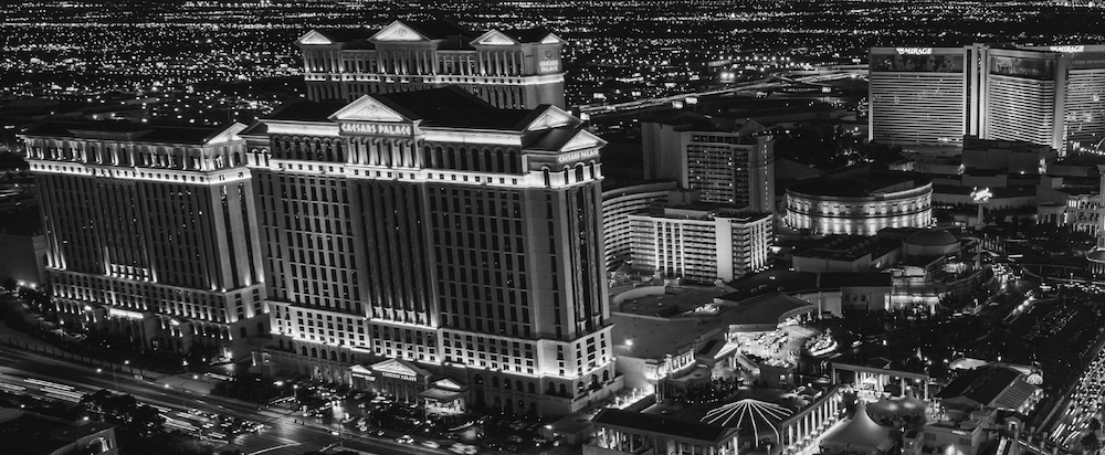 Caesars Palace aerial view in Las Vegas.