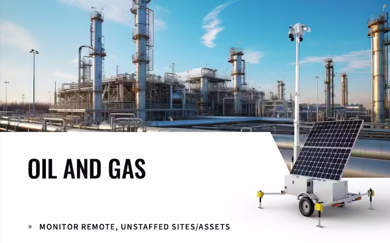 Oil refinery with the words "oil and gas" at the top with an LVT Unit over the top of the image.