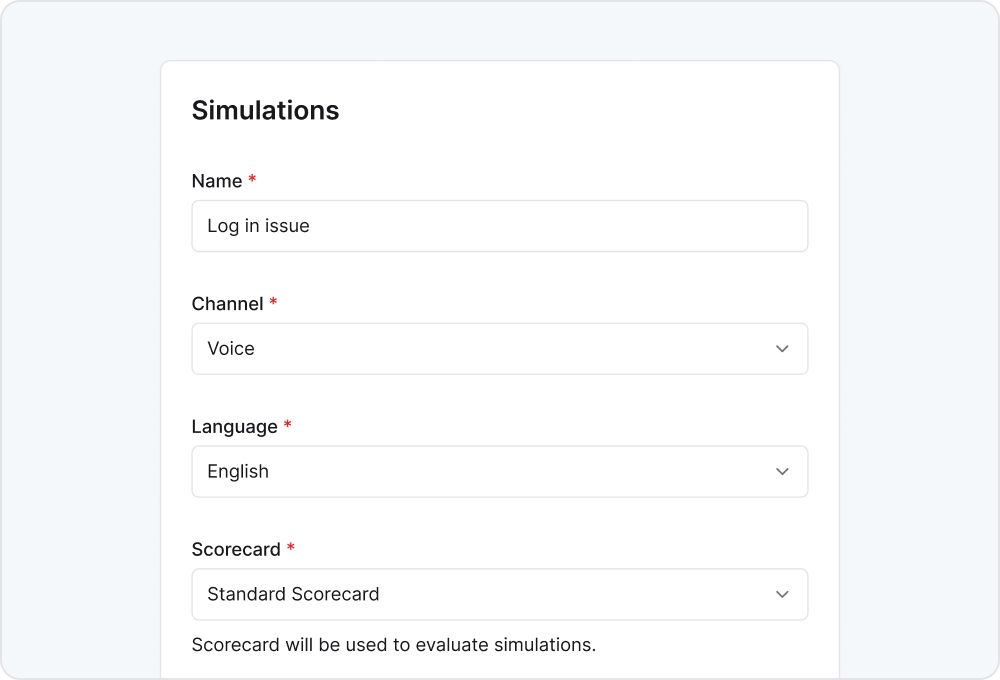 simulation setup