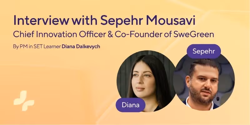 Foto von Diana Dalkevych und Sepehr Mousavi, Mitgründer und CIO von SweGreen.