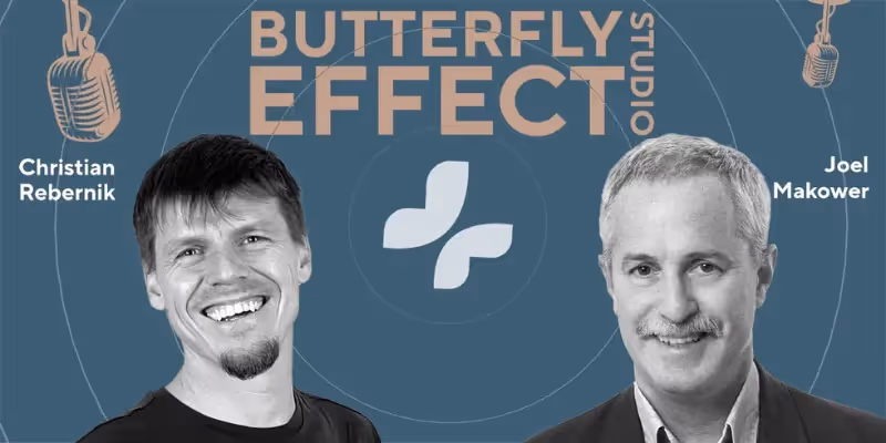 Christian Rebernik und Joel Makower in einer Podcast-Episode des Butterfly Effect Studio.