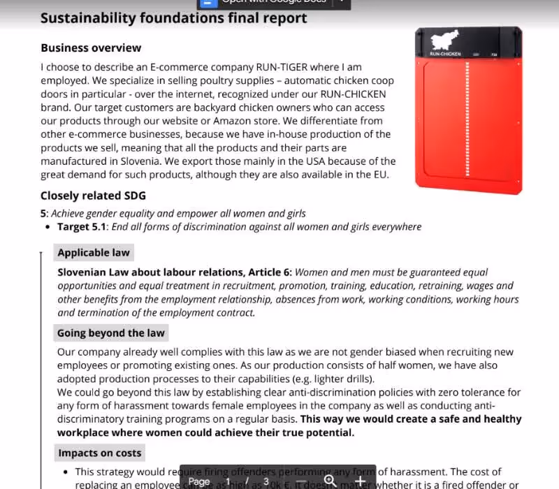 Text from a submission on Sustainability FoundationsChallenge by Zala Katarincic-Markic