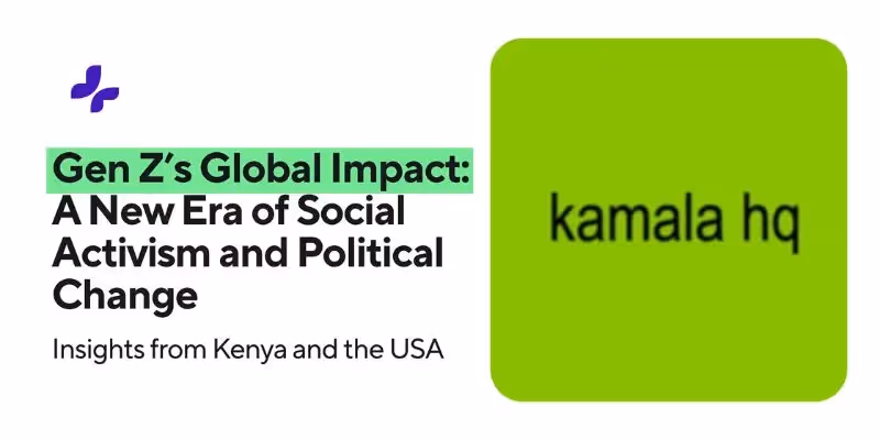 Titelfolie eines Berichts: 'Der globale Einfluss der Gen Z: Eine neue Ära des sozialen Aktivismus und politischen Wandels' mit Einblicken aus Kenia und den USA.