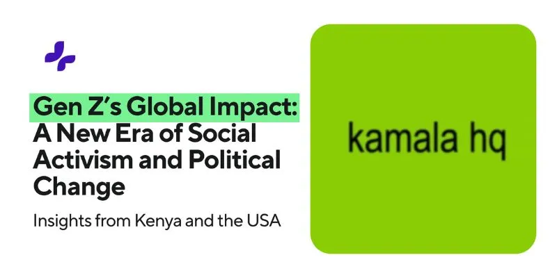 Title slide for a report titled “Gen Z’s Global Impact: A New Era of Social Activism and Political Change” with insights from Kenya and the USA.