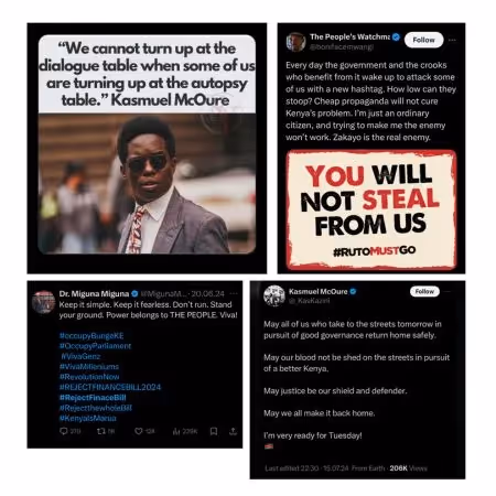 Collage showing social activism quotes from Kasmuel McOure and others