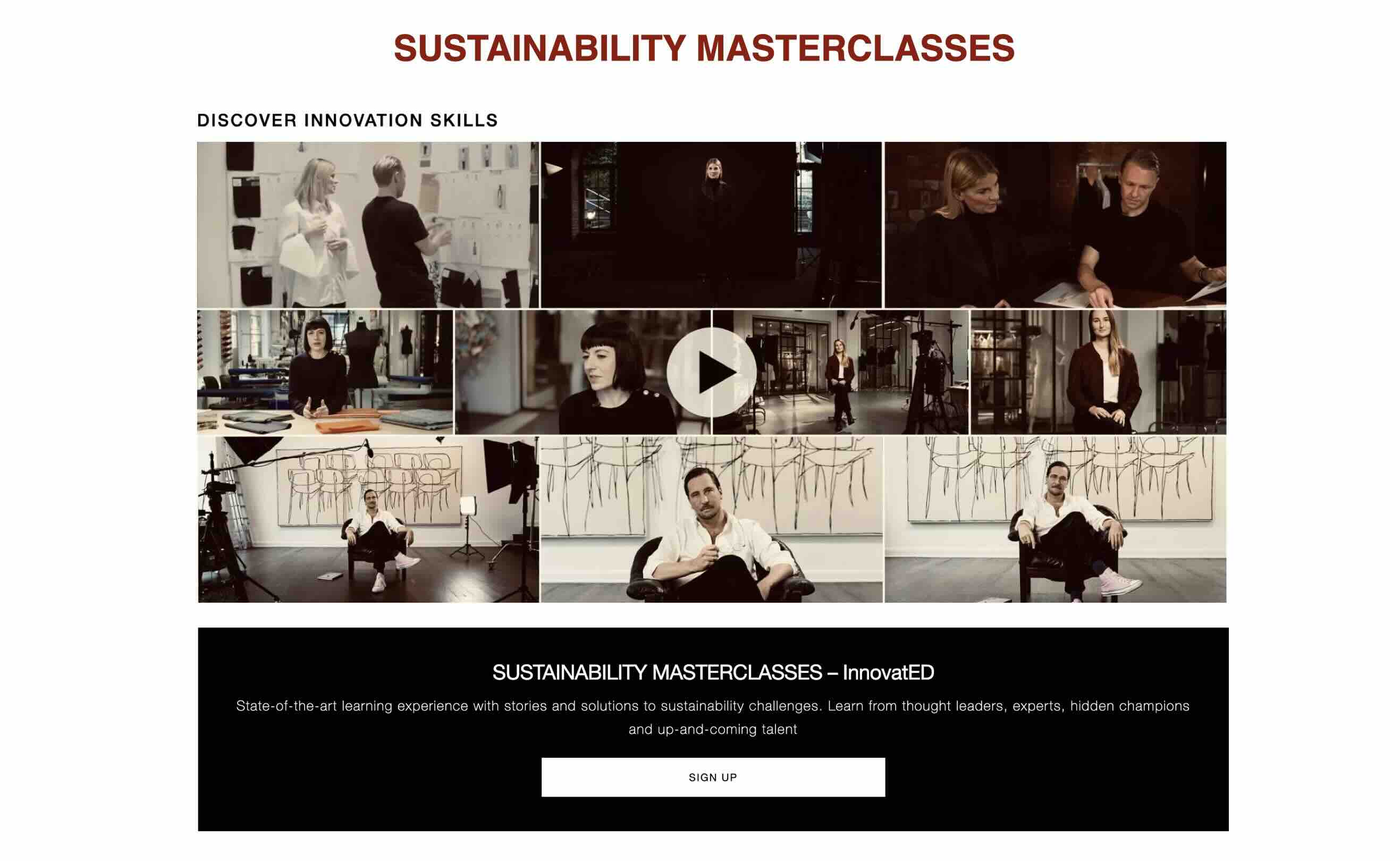 Raster von Sprecher:innen, die in Nachhaltigkeits-Innovations-Masterclasses zu sehen sind.