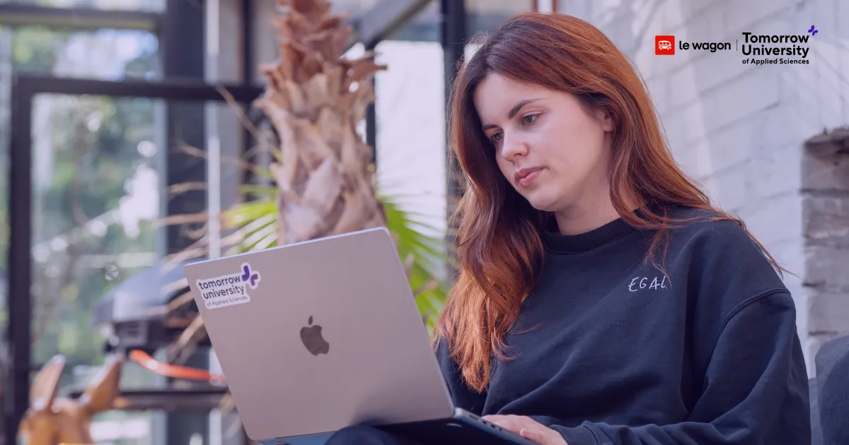 Logo of Le Wagon and Tomorrow University for the Joint Bachelor's in AI and Sustainable Technologies