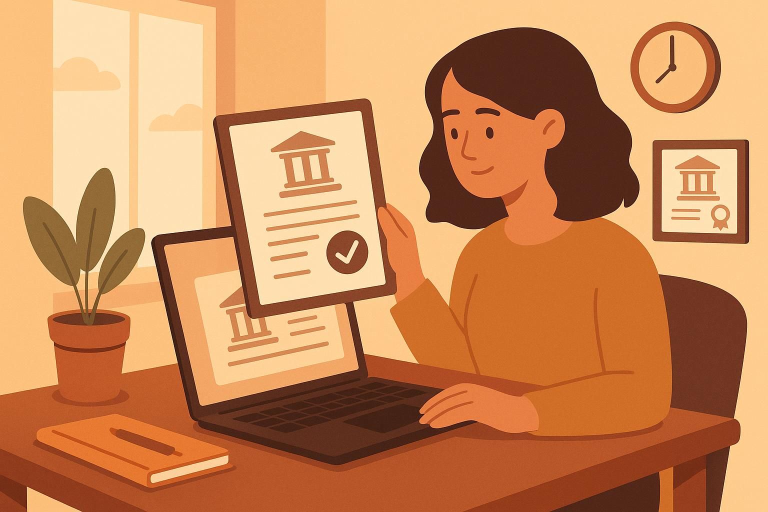 A student researching accredited online bachelor degree programs, examining a laptop screen displaying accreditation information and educational resources.