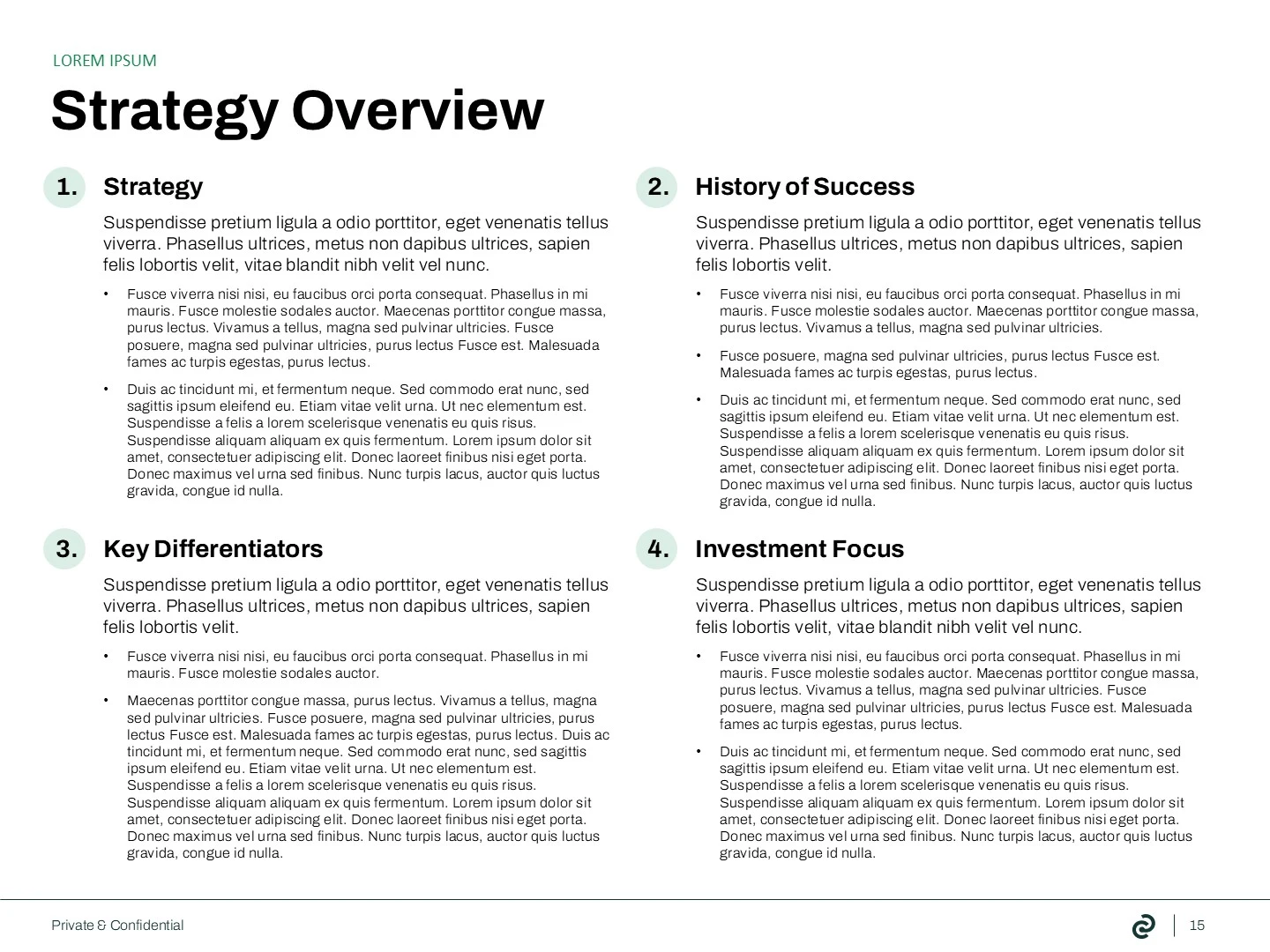 Why are we Different?' slide from an investment deck, highlighting the firm's unique value proposition through aspects like 'Foundation built on Character,' 'Scalable Platform,' 'Single set of Values,' and 'An Exclusive Partnership,' further supported by 'Firm and Portfolio Highlights' showcasing various percentage metrics. This slide aims to differentiate the firm for potential investors in this private equity pitch deck.