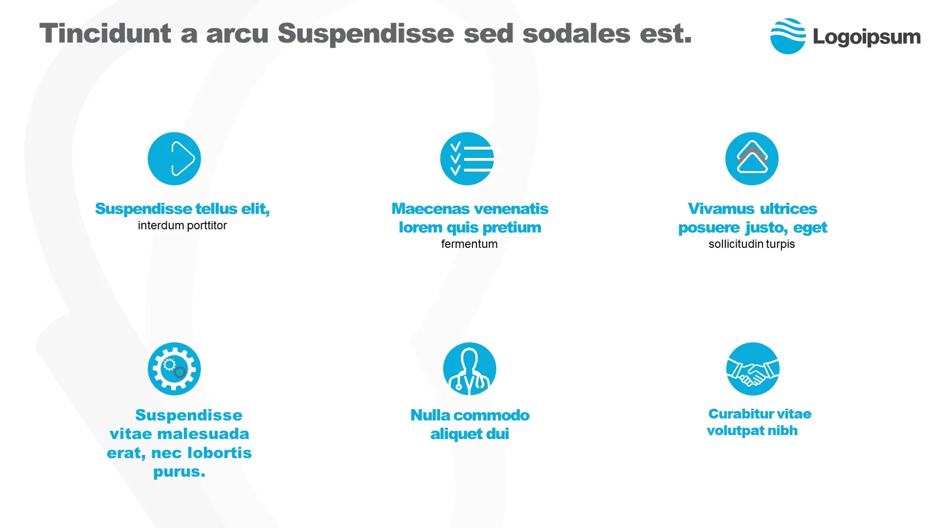 Generic features slide using standard PowerPoint icons, which reduces credibility in high-stakes investor presentation design