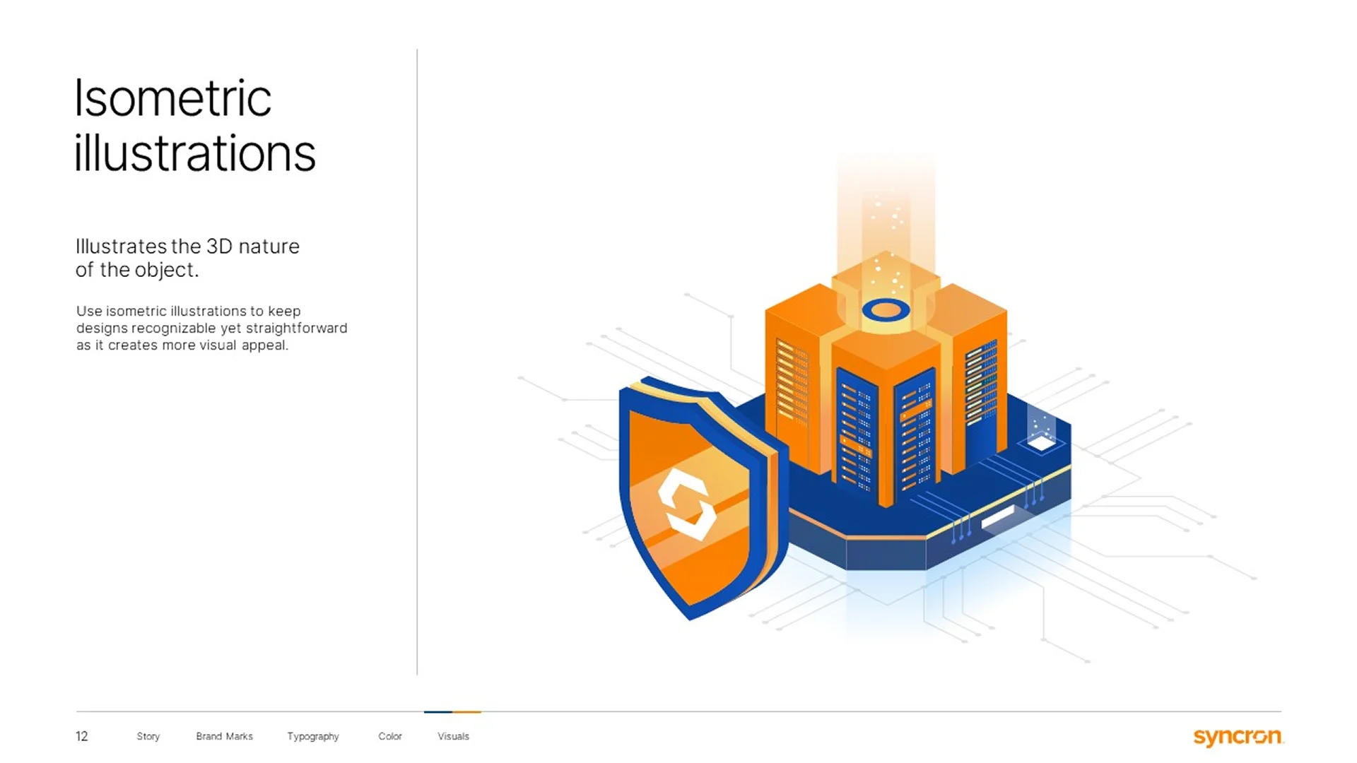 Professional presentation design featuring custom isometric illustrations to visualize abstract technical concepts like cloud security.