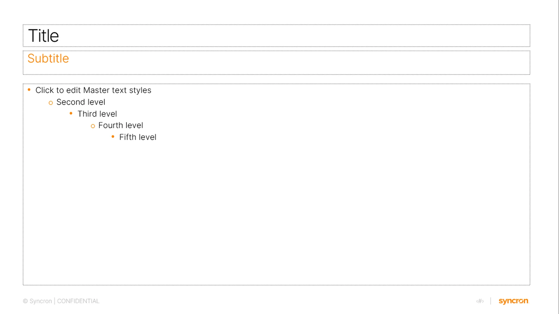 Clean text slide layout with multi-level bullet points, optimized for clarity in enterprise presentation design.