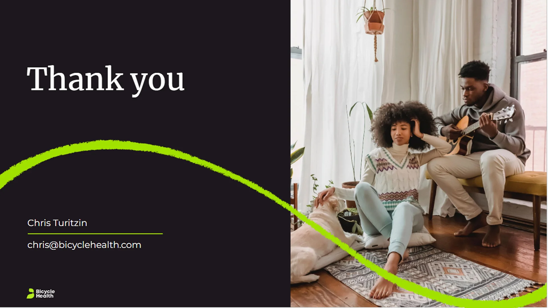 "Thank You" closing slide featuring warm photography, wrapping up the corporate presentation template.