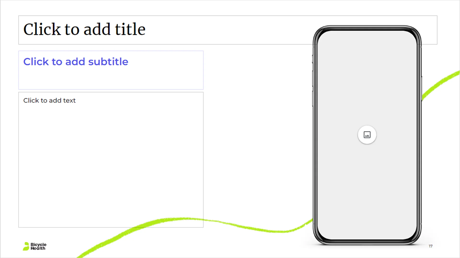 Mobile mockup slide for app demonstration, seamlessly integrated into the healthcare presentation design.