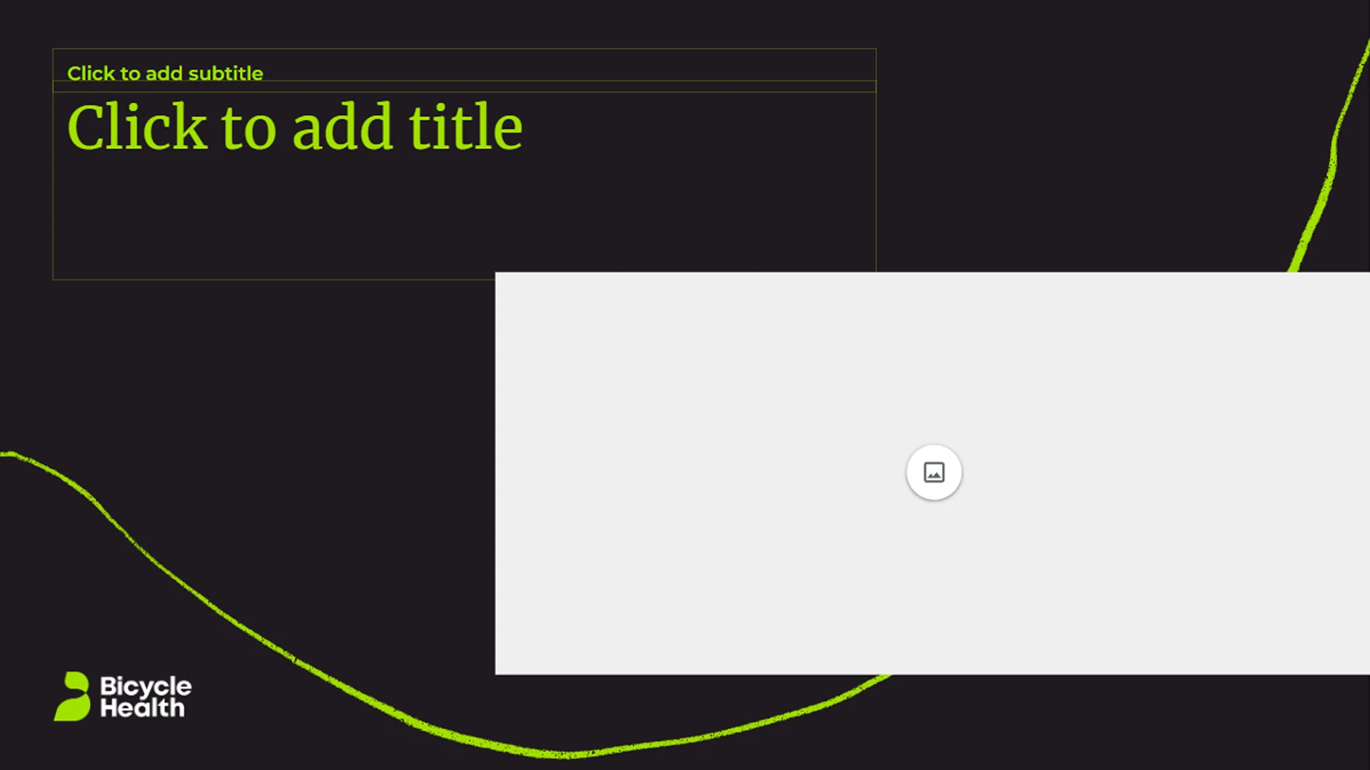 Dark theme title slide with basic placeholders, inconsistent with modern healthcare presentation design.