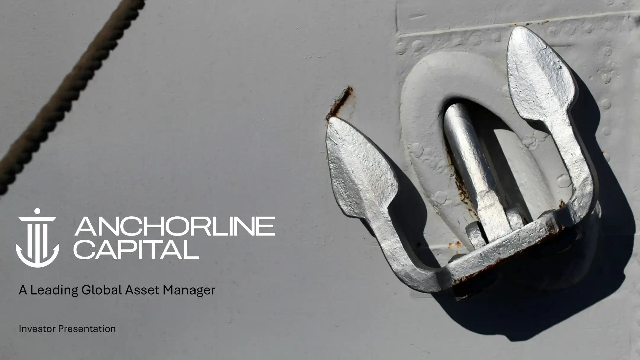 Original plain cover slide with minimal branding, lacking the visual impact required for premium private equity presentation design