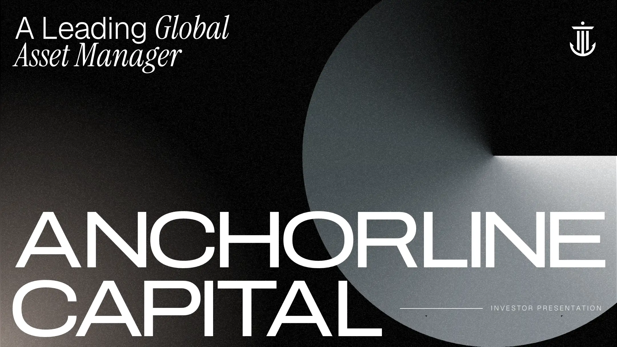 Final "Purpose-Led Growth-Driven" cover slide featuring a modern teal gradient and refined typography, establishing a premium brand for the fund overview deck.