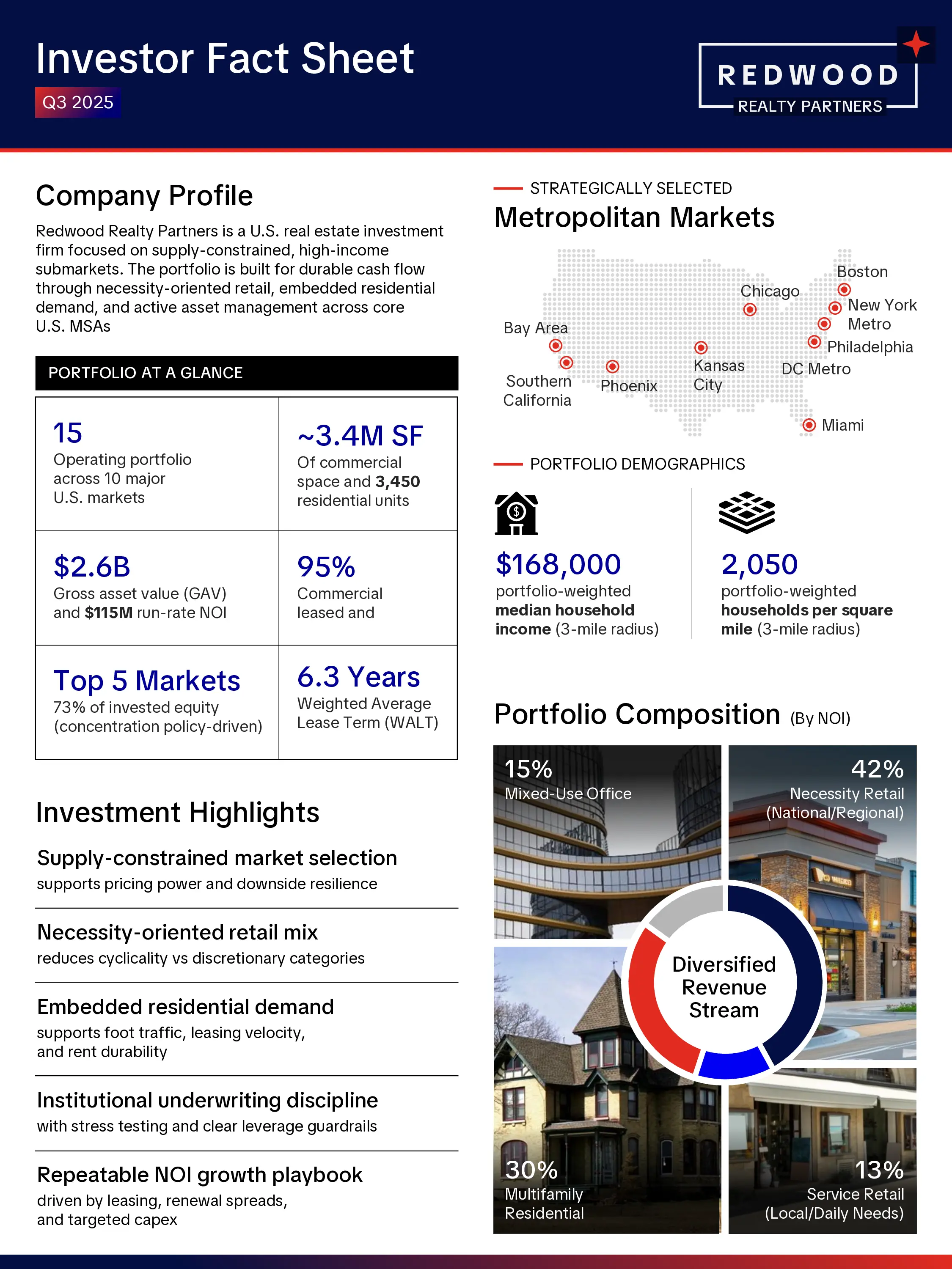 "Investment Archetype" slide using a dark teal table to define macro themes and company traits in private equity presentation design.