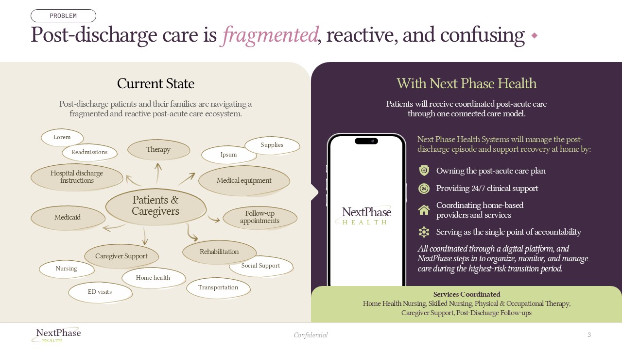 Final Series A investor presentation cover for a CNS therapeutics company, showcasing simplified visuals and a clear narrative for a healthcare fundraising deck.