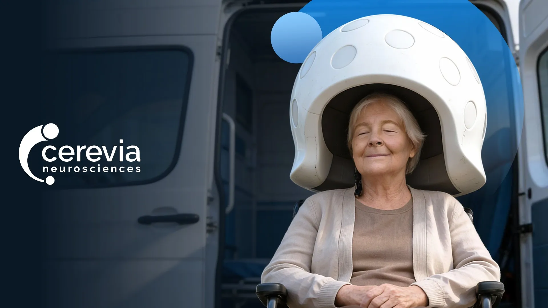 Healthcare Series A investor pitch deck for a neuroscience startup, visualizing a proprietary CNS drug delivery platform addressing the blood–brain barrier challenge.