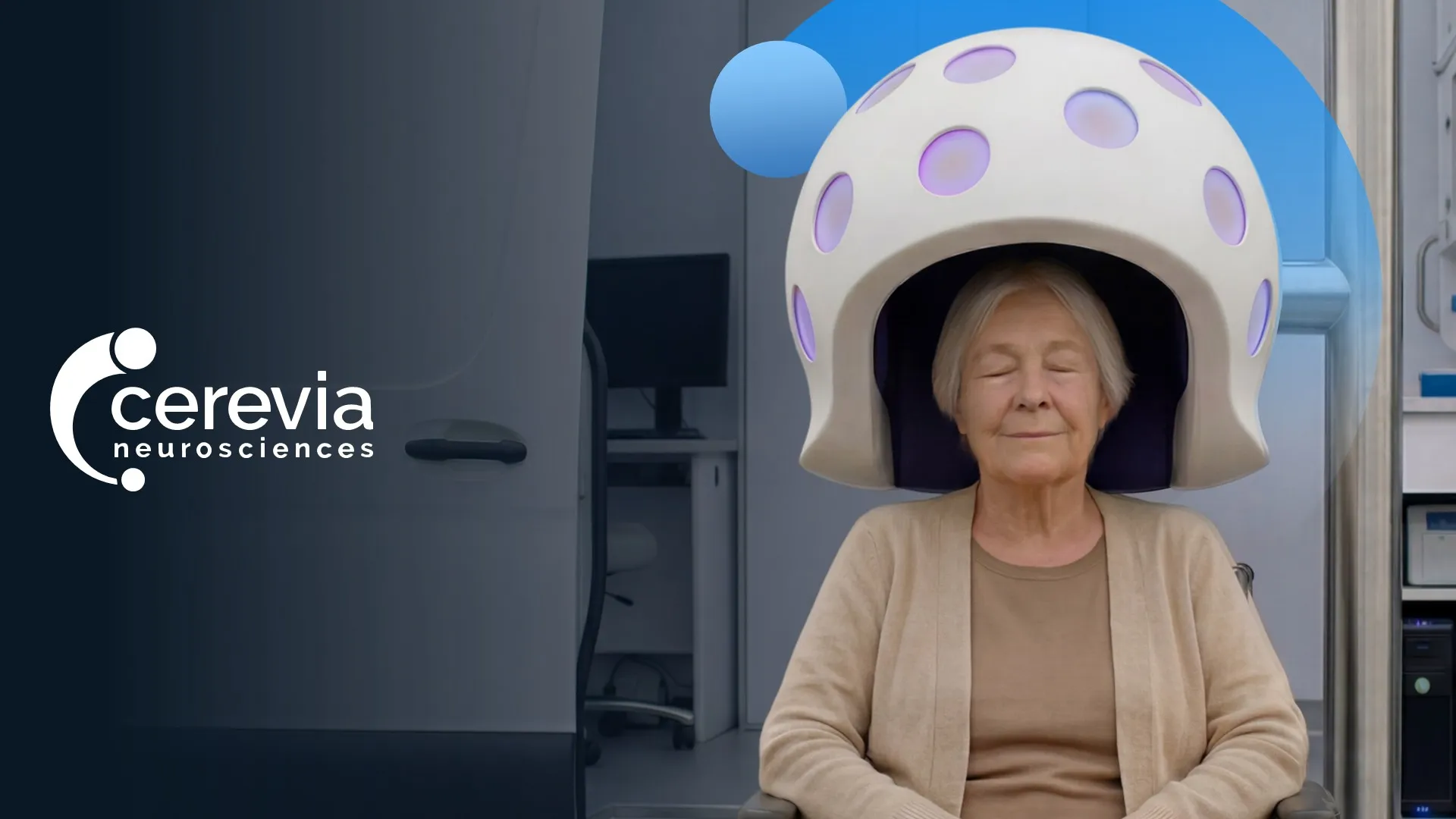 Series A pitch deck presentation design thumbnail for Cerevia Neurosciences, an AI-driven dementia care platform, featuring clean clinical layouts and business model slides.