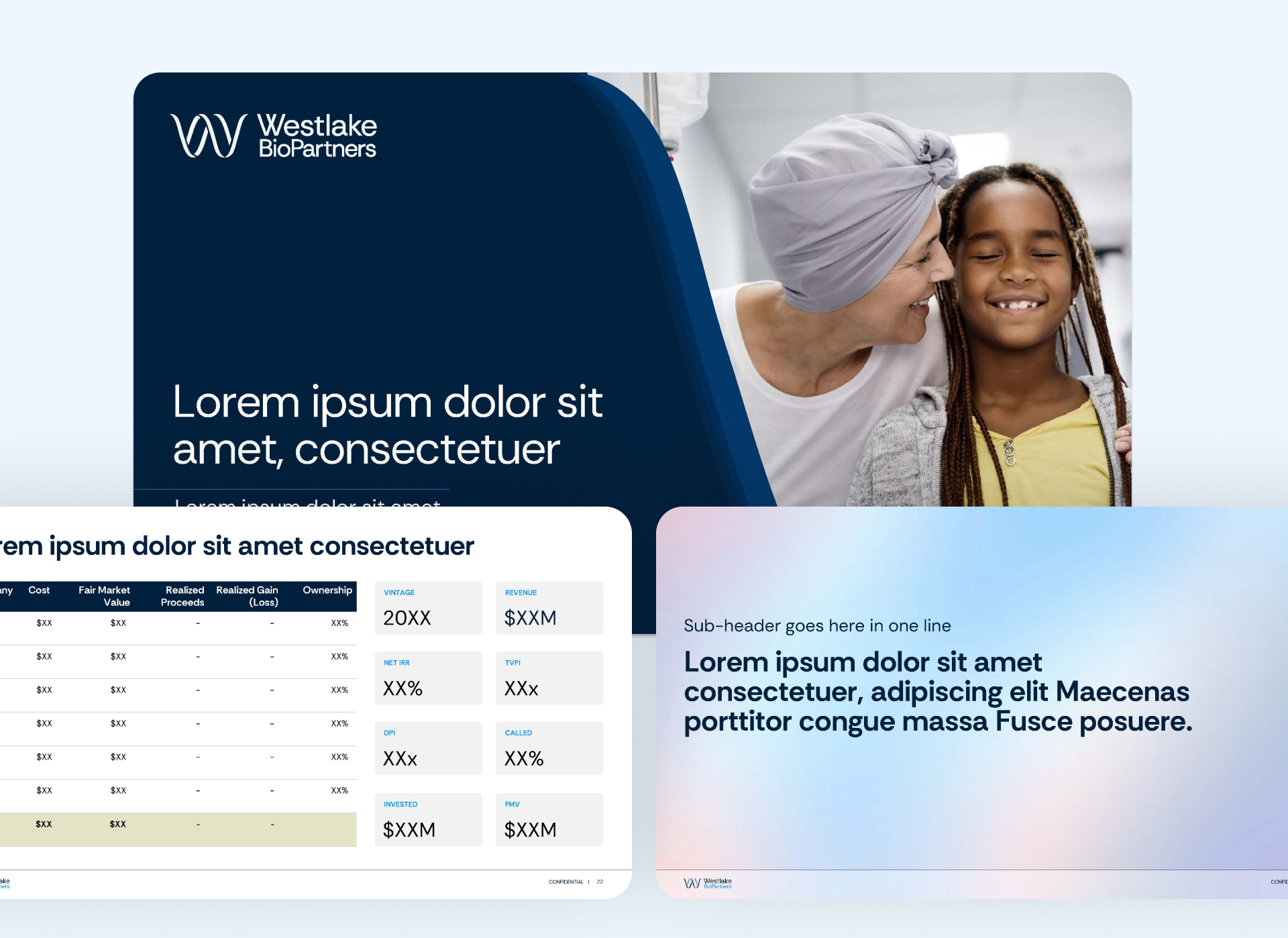 A General Partner presenting a private equity fund presentation at an investor summit, illustrating our design services for LP decks, AGM presentations, and investor relations.