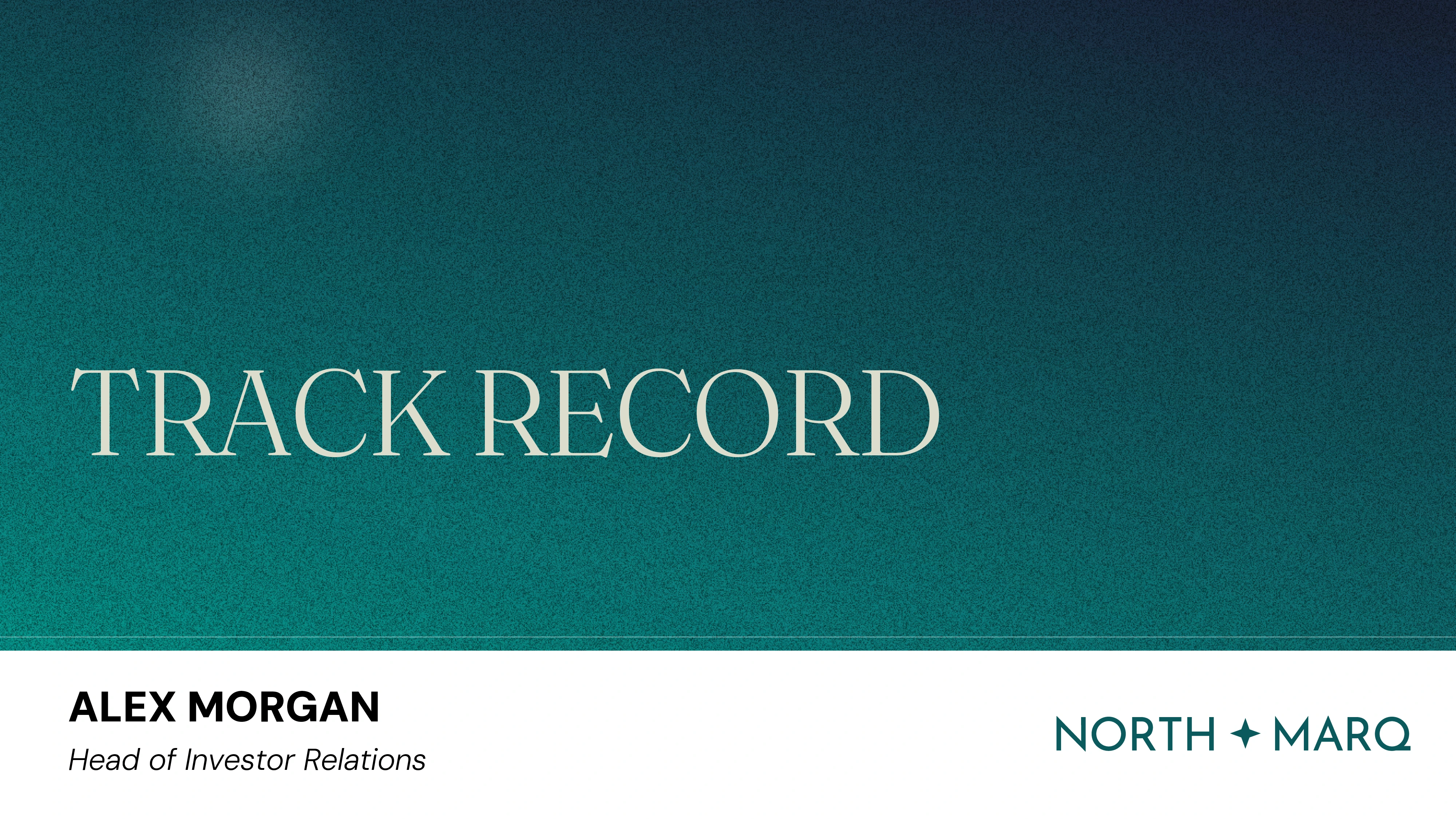 NorthMarq AGM deck, Track Record chapter divider