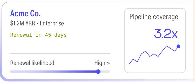 Account card UI element