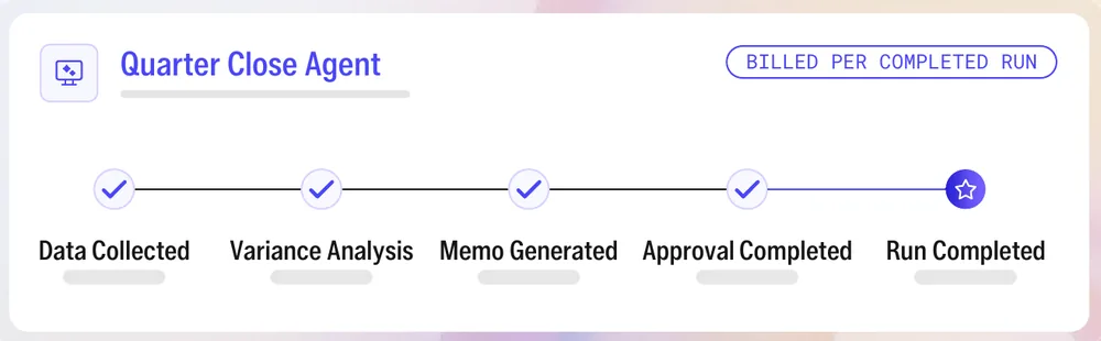 Per-run billing UI element