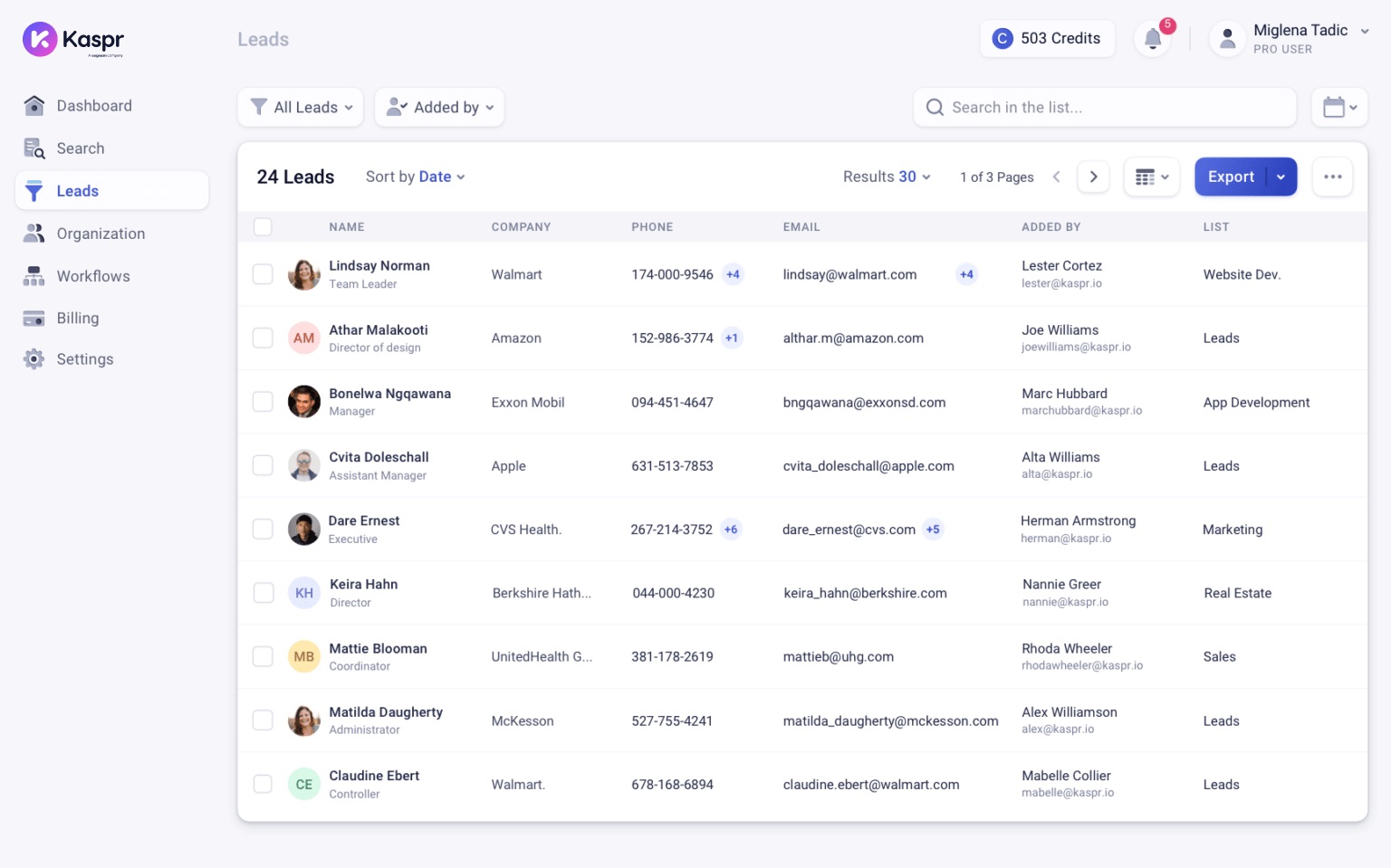 kaspr screenshot