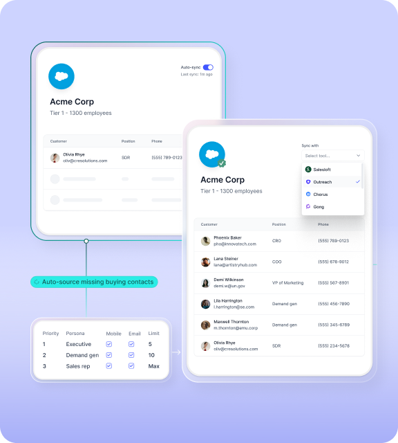 Salesforce enrichment 1click lonescale
