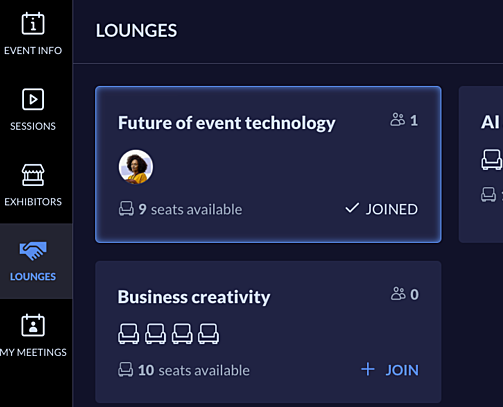 Networking und lounges Zoho OnAir