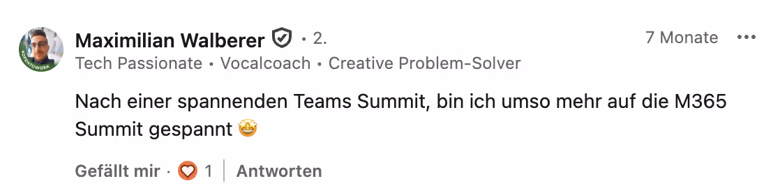 Testimonial M365 Summits