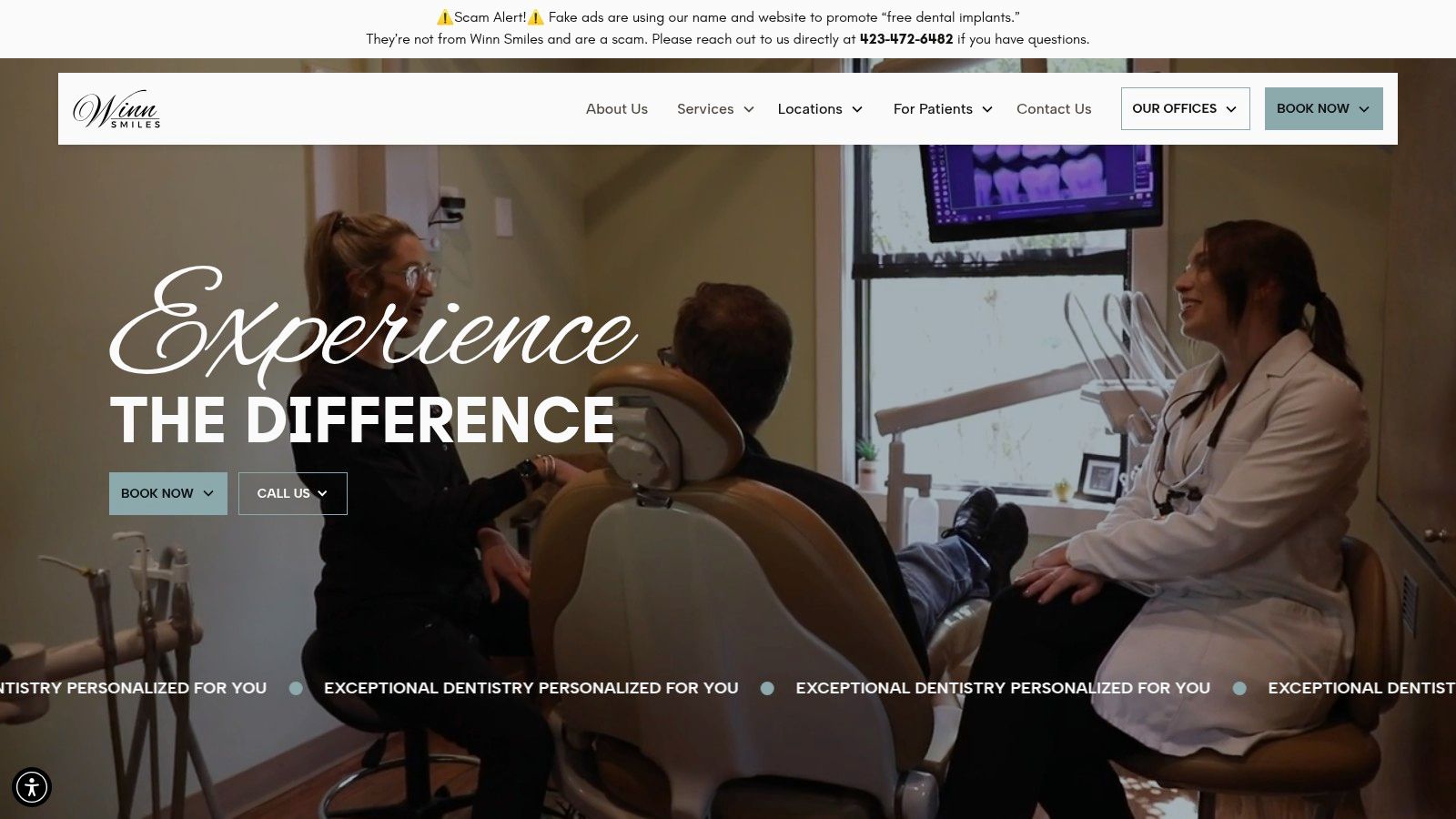 Screenshot from https://www.winnsmiles.com