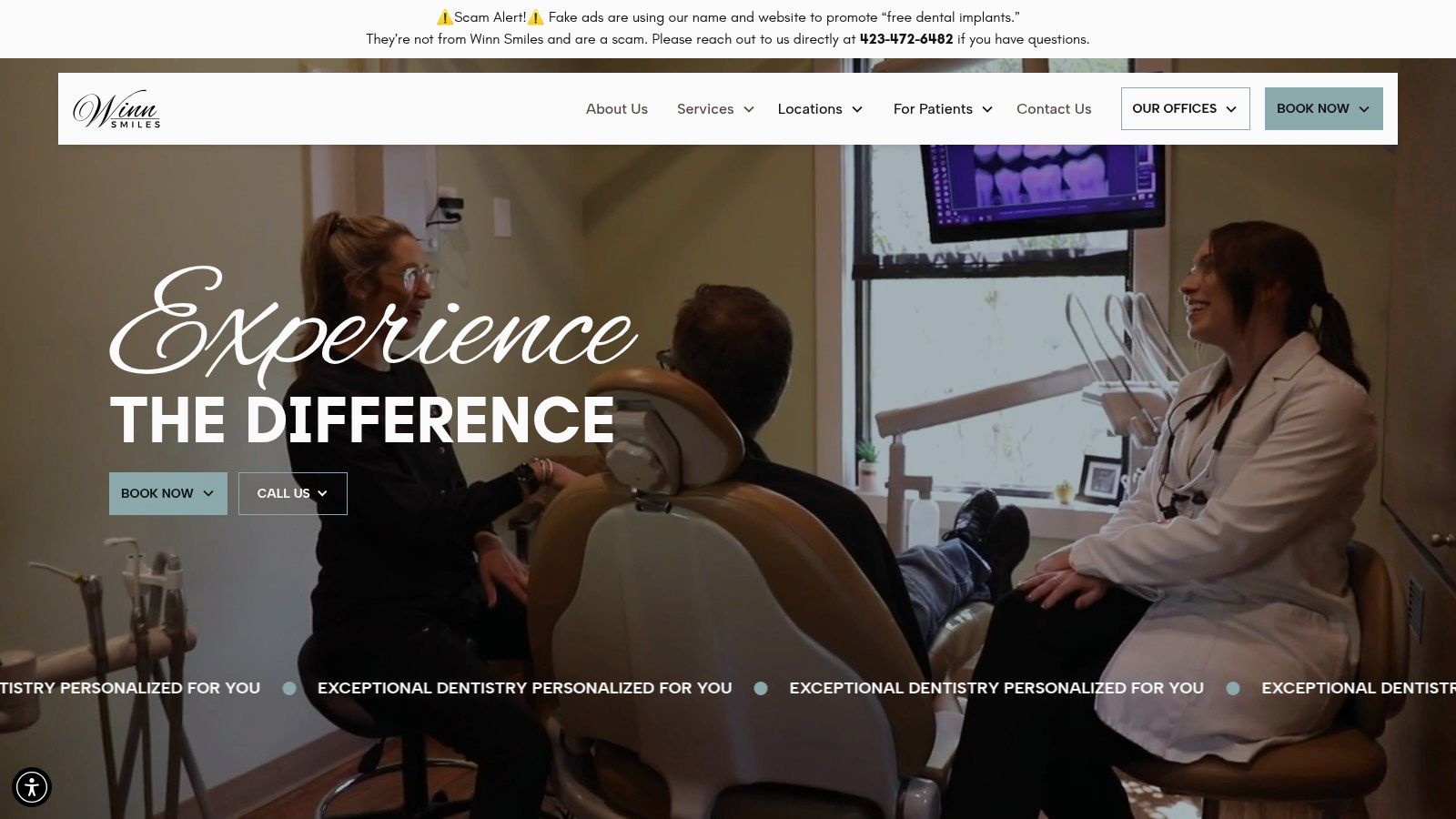 Screenshot from https://www.winnsmiles.com