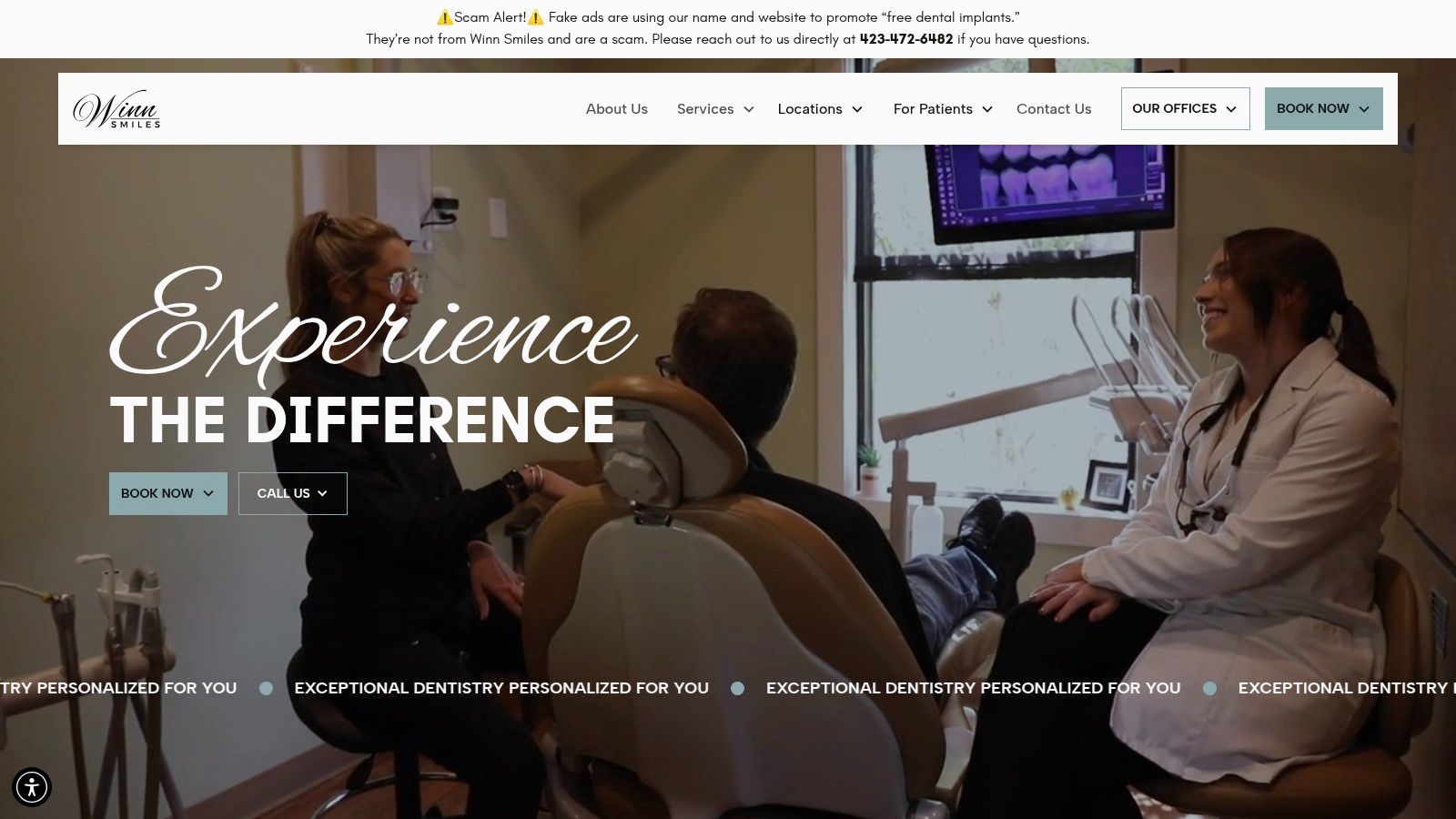 Screenshot from https://www.winnsmiles.com