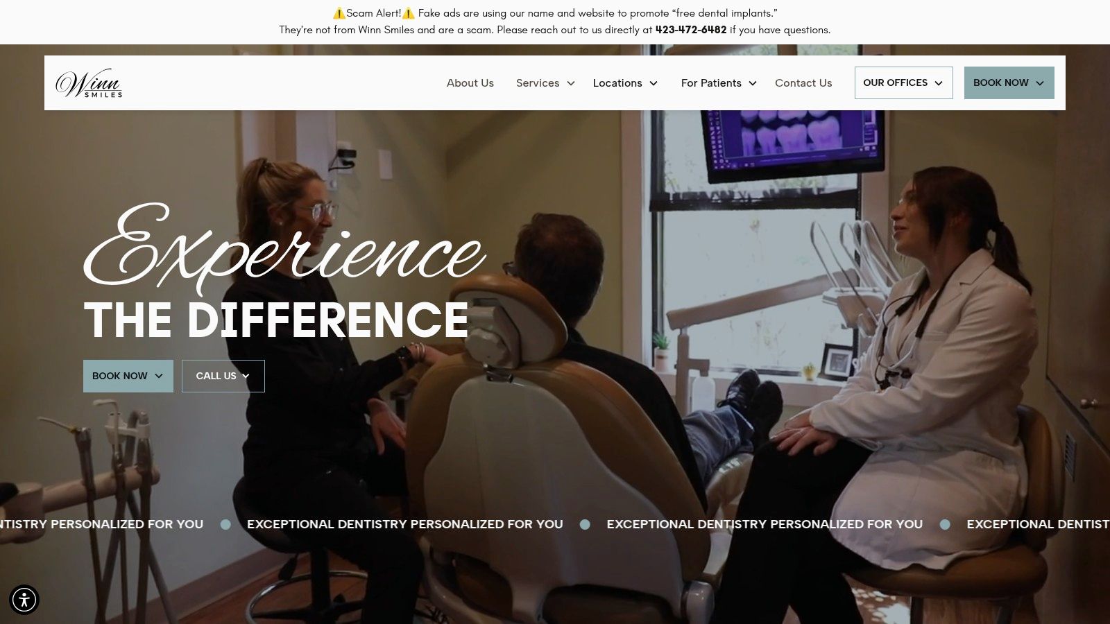 Screenshot from https://www.winnsmiles.com