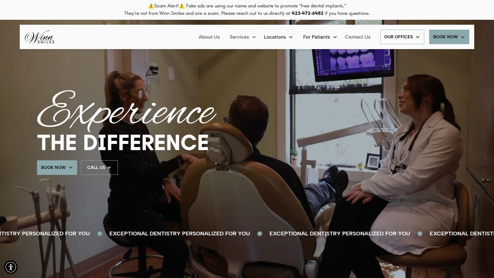 Screenshot from https://www.winnsmiles.com