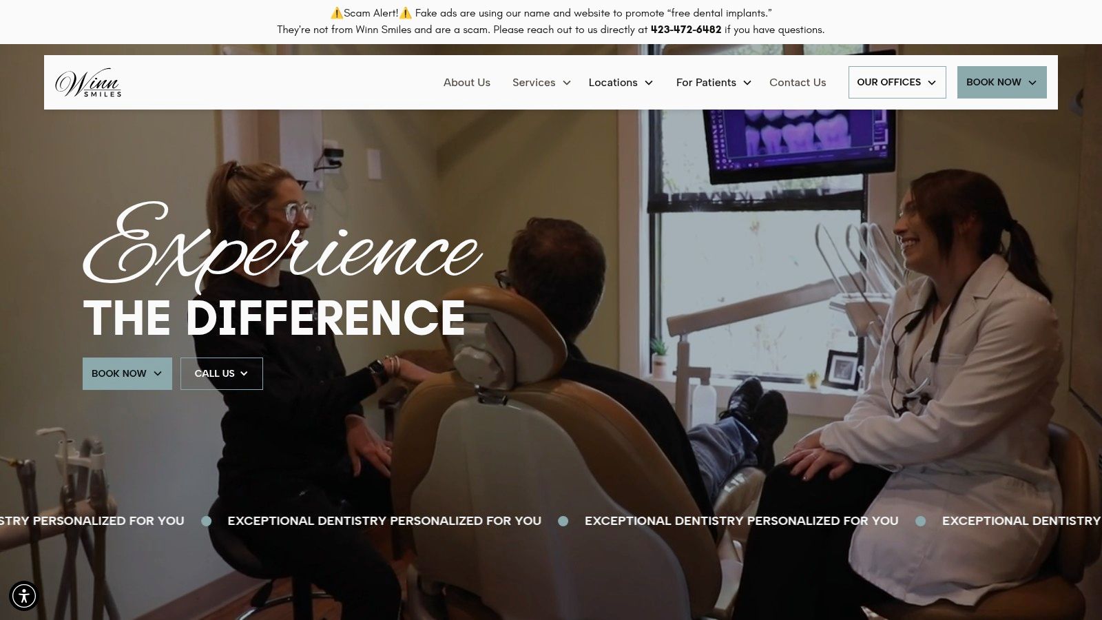 Screenshot from https://www.winnsmiles.com