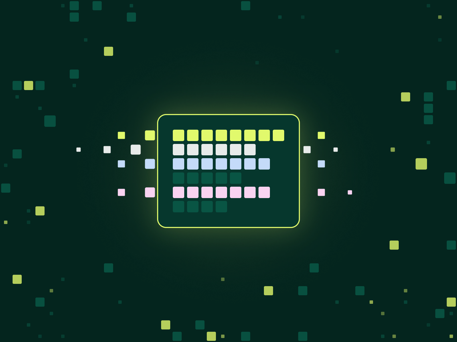 Scattered data, docs and rules arrive from both sides and settle into ordered rows inside a single context block.