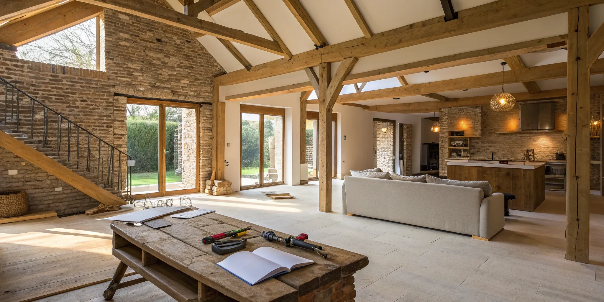 A modern home addition with high-end finishes, a key factor in the average cost per square foot.