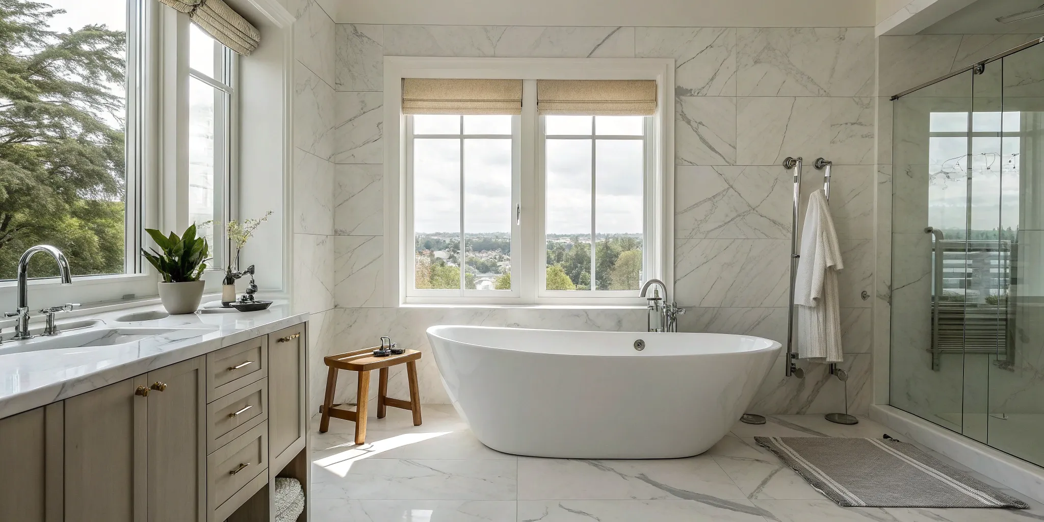 A sample bathroom remodel with a freestanding tub, the result of a detailed project estimate.