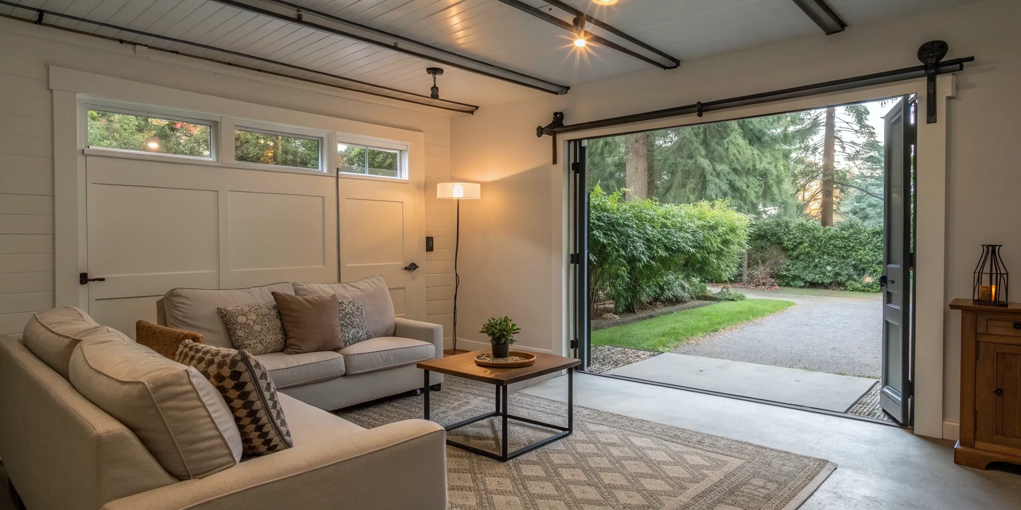 A garage converted into a bedroom and bathroom, a valuable home renovation.