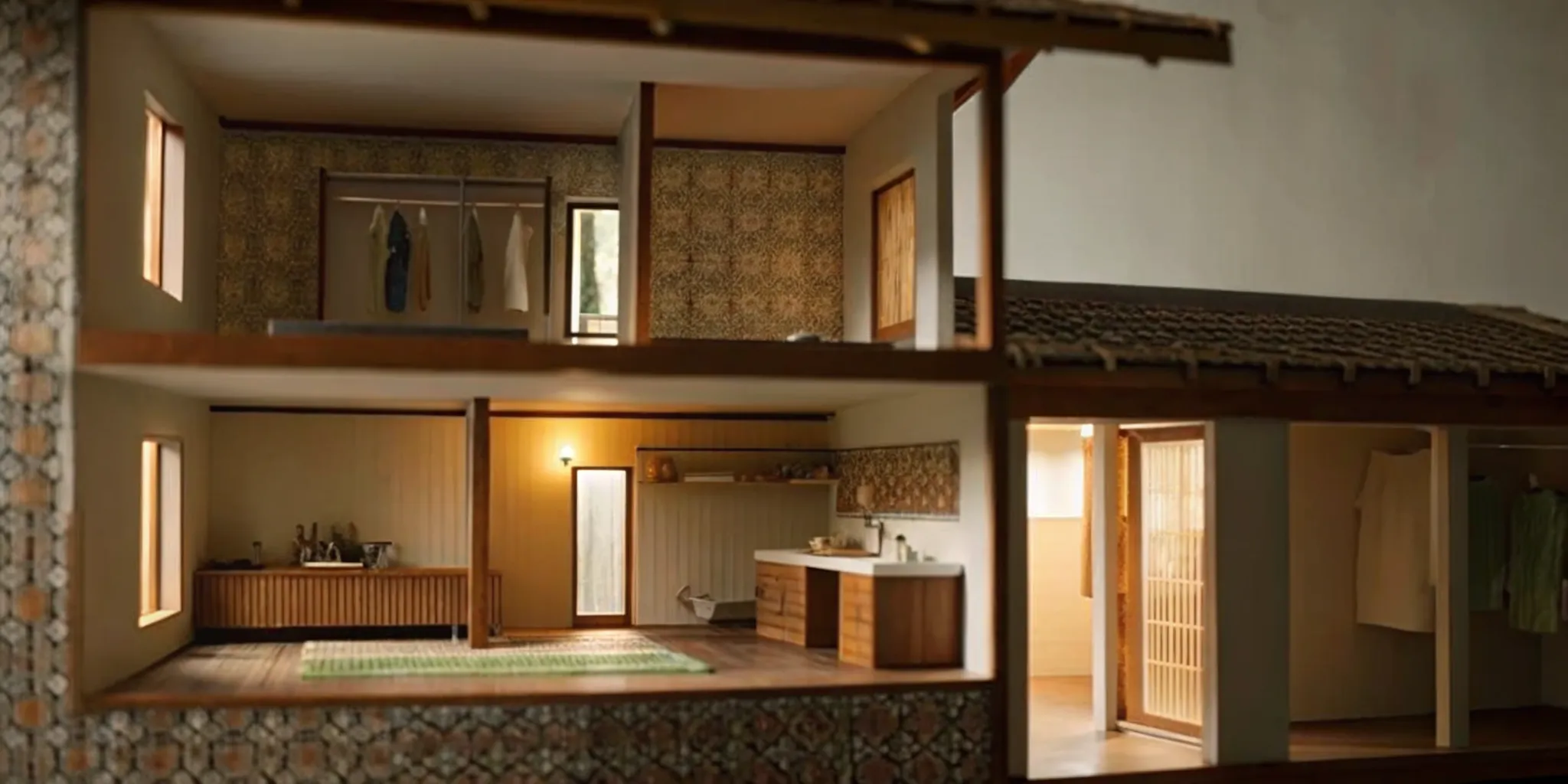 Dollhouse with open interior rooms showing the average cost of a home renovation.