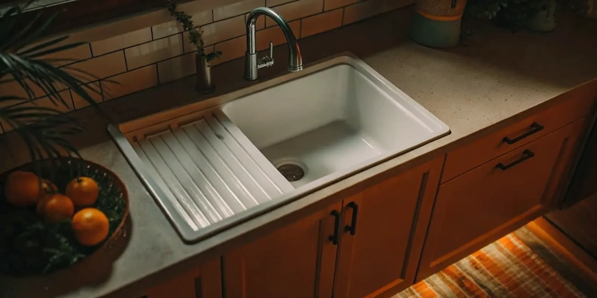 Small kitchen remodel with new countertops, a key factor in the cost per square foot without appliances.