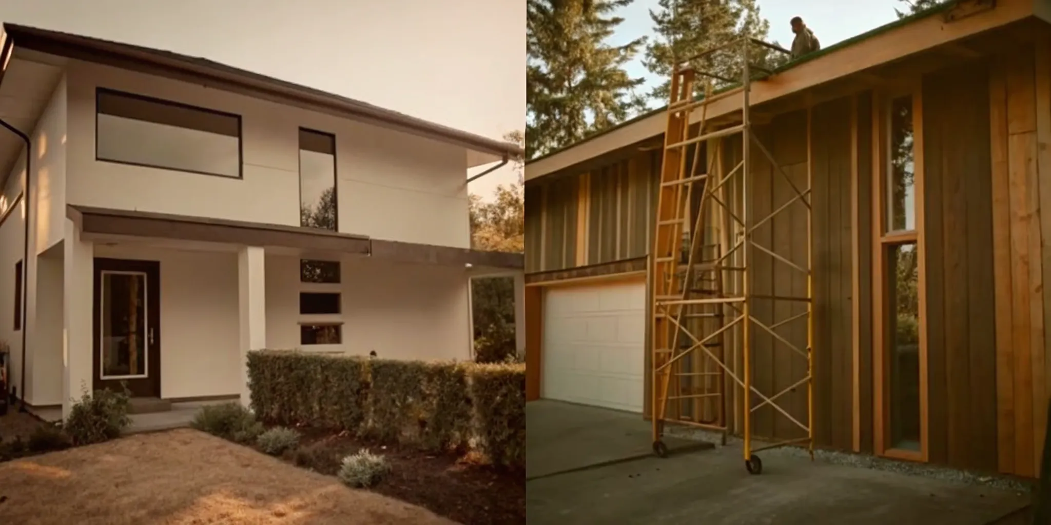 Adding a second floor to a house during the construction phase.