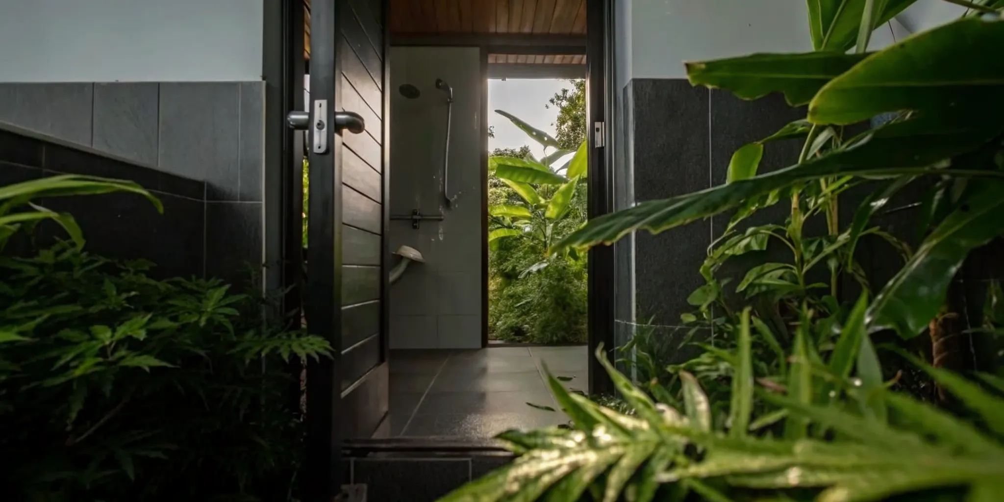 Modern, accessible bathroom with a walk-in shower for an aging in place remodel.