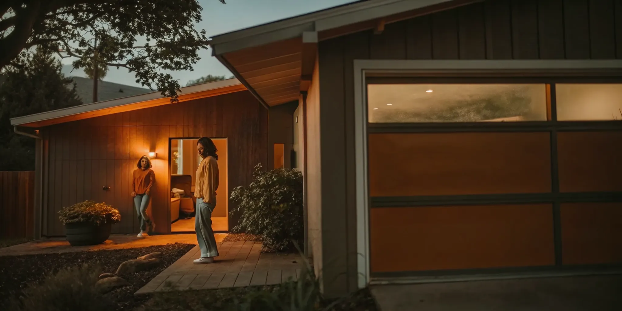 A home's garage, the focus of the garage conversion vs. detached ADU decision.